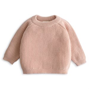 Mushie Chunky Knit Sweater - Blush - age 3-6 Months